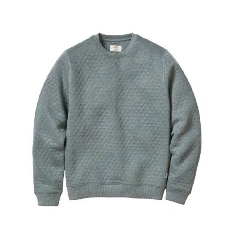 Marine Layer Corbet Quilted Crewneck Dusty Pine Large New With Tags